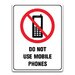 DO NOT USE MOBILE PHONES SIGN